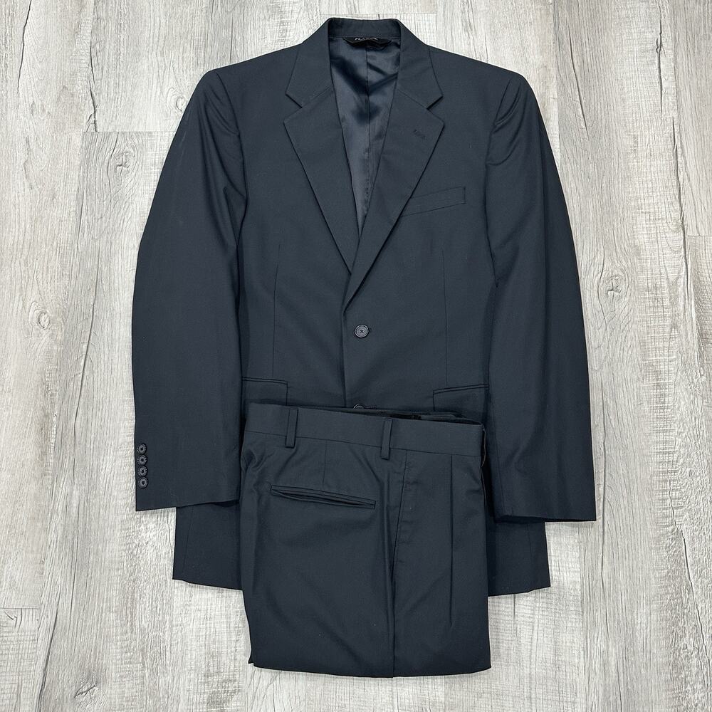 NWT Jos A Bank Suit Jacket 38R Pants 32W Raw Hem Dark Grey Spring Weight
